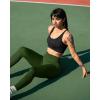 imageOQQ Womens 2 Piece Yoga Leggings Ribbed Seamless Workout High Waist Cross Over Athletic Exercise LeggingsBlack armygreen