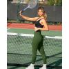 imageOQQ Womens 2 Piece Yoga Leggings Ribbed Seamless Workout High Waist Cross Over Athletic Exercise LeggingsBlack armygreen