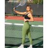 imageOQQ Womens 2 Piece Yoga Leggings Ribbed Seamless Workout High Waist Cross Over Athletic Exercise LeggingsBlack avocado Green