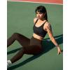 imageOQQ Womens 2 Piece Yoga Leggings Ribbed Seamless Workout High Waist Cross Over Athletic Exercise LeggingsBlack darkbrown