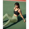 imageOQQ Womens 2 Piece Yoga Leggings Ribbed Seamless Workout High Waist Cross Over Athletic Exercise LeggingsBlack pea Green