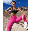 imageOQQ Womens 2 Piece Yoga Leggings Ribbed Seamless Workout High Waist Cross Over Athletic Exercise LeggingsBlack pitaya