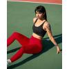 imageOQQ Womens 2 Piece Yoga Leggings Ribbed Seamless Workout High Waist Cross Over Athletic Exercise LeggingsBlack red