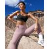 imageOQQ Womens 2 Piece Yoga Leggings Ribbed Seamless Workout High Waist Cross Over Athletic Exercise LeggingsHide Pink coralorange