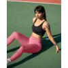 imageOQQ Womens 2 Piece Yoga Leggings Ribbed Seamless Workout High Waist Cross Over Athletic Exercise LeggingsPurple dry Rose