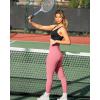 imageOQQ Womens 2 Piece Yoga Leggings Ribbed Seamless Workout High Waist Cross Over Athletic Exercise LeggingsPurple dry Rose