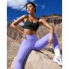 imageOQQ Womens 2 Piece Yoga Leggings Ribbed Seamless Workout High Waist Cross Over Athletic Exercise LeggingsPurple dry Rose