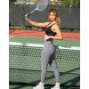 imageOQQ Womens 2 Piece Yoga Leggings Ribbed Seamless Workout High Waist Cross Over Athletic Exercise LeggingsSmoke Grey jade Green