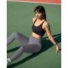 imageOQQ Womens 2 Piece Yoga Leggings Ribbed Seamless Workout High Waist Cross Over Athletic Exercise LeggingsSmoke Grey jade Green
