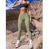 imageOQQ Womens 2 Piece Yoga Leggings Ribbed Seamless Workout High Waist Cross Over Athletic Exercise LeggingsSmoke Grey jade Green