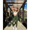 imageOQQ Womens 2 Piece Yoga Legging Seamless Workout High Waist Butt Liftings Athletic LeggingsBlack armygreen