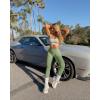 imageOQQ Womens 2 Piece Yoga Legging Seamless Workout High Waist Butt Liftings Athletic LeggingsBlack pea Green