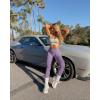 imageOQQ Womens 2 Piece Yoga Legging Seamless Workout High Waist Butt Liftings Athletic LeggingsBlack taro Purple