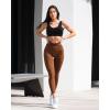 imageOQQ Womens 2 Piece Yoga Legging Seamless Workout High Waist Butt Liftings Athletic LeggingsCoffee beige