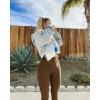 imageOQQ Womens 2 Piece Yoga Legging Seamless Workout High Waist Butt Liftings Athletic LeggingsCoffee beige