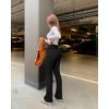 imageOQQ Womens 2 Piece Yoga Pants Ribbed Seamless Workout High Waist Bell Bottoms Flare LeggingsBlack beige
