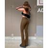 imageOQQ Womens 2 Piece Yoga Pants Ribbed Seamless Workout High Waist Bell Bottoms Flare LeggingsBlack coffee