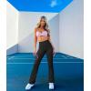 imageOQQ Womens 2 Piece Yoga Pants Ribbed Seamless Workout High Waist Bell Bottoms Flare LeggingsBlack rose3