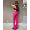 imageOQQ Womens 2 Piece Yoga Pants Ribbed Seamless Workout High Waist Bell Bottoms Flare LeggingsBlack rose3