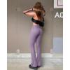 imageOQQ Womens 2 Piece Yoga Pants Ribbed Seamless Workout High Waist Bell Bottoms Flare LeggingsBlack taro Purple