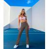imageOQQ Womens 2 Piece Yoga Pants Ribbed Seamless Workout High Waist Bell Bottoms Flare LeggingsBlack tea Leaf