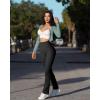imageOQQ Womens 2 Piece Yoga Pants Ribbed Seamless Workout High Waist Cross Over Bell Bottoms Exercise Flare LeggingsBlack armygreen