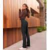 imageOQQ Womens 2 Piece Yoga Pants Ribbed Seamless Workout High Waist Cross Over Bell Bottoms Exercise Flare LeggingsBlack armygreen