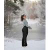 imageOQQ Womens 2 Piece Yoga Pants Ribbed Seamless Workout High Waist Cross Over Bell Bottoms Exercise Flare LeggingsBlack beige