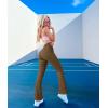 imageOQQ Womens 2 Piece Yoga Pants Ribbed Seamless Workout High Waist Cross Over Bell Bottoms Exercise Flare LeggingsBlack coffee