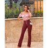 imageOQQ Womens Flare Pants Ribbed Seamless Workout High Waist Bell Bottoms PantsWinered