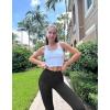imageOQQ Womens Flared Pants High Waisted Yoga Leggings Stretchy Bell Buttom Wide LegBlack