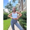imageOQQ Womens Flared Pants High Waisted Yoga Leggings Stretchy Bell Buttom Wide LegDarkgrey