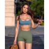 imageOQQ Women 3 Piece Yoga Shorts High Waist Seamless Workout Exercise Shorts LeggingsBlack grey Green taupe