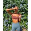 imageOQQ Women 3 Piece Yoga Shorts High Waist Seamless Workout Exercise Shorts LeggingsDarkgrey haze Blue purple
