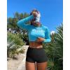 imageOQQ Women 3 Piece Yoga Shorts Sexy High Waist Booty Stretch Workout Exercise Hot ShortsBlack Coffee Beige