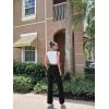 imageOQQ Women Wide Leg Pants High Waist Casual Pants Fall Clothes OutfitsBlack