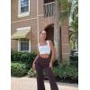 imageOQQ Women Wide Leg Pants High Waist Casual Pants Fall Clothes OutfitsDarkbrown