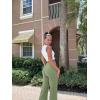 imageOQQ Women Wide Leg Pants High Waist Casual Pants Fall Clothes OutfitsPea Green