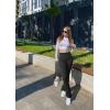 imageOQQ Womens 2 Piece Yoga Pants Ribbed Seamless Workout High Waist Athletic Straight Leg LeggingsBlack tea Leaf