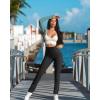 imageOQQ Womens 2 Piece Yoga Pants Ribbed Seamless Workout High Waist Athletic Straight Leg LeggingsBlack tea Leaf