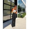 imageOQQ Womens 2 Piece Yoga Pants Ribbed Seamless Workout High Waist Athletic Straight Leg LeggingsBlack tea Leaf