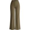imageOQQ Women Wide Leg Pants High Waist Casual Pants Fall Clothes OutfitsGrey Brown