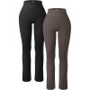 imageOQQ Womens 2 Piece Yoga Pants Ribbed Seamless Workout High Waist Athletic Straight Leg LeggingsBlack tea Leaf