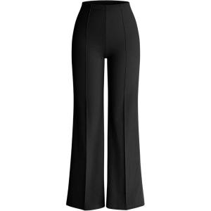 imageOQQ Women Wide Leg Pants High Waist Casual Pants Fall Clothes OutfitsBlack