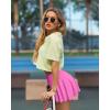 imageOQQ Women 2 Piece Mini Skirts 2 in 1 Flowy Sexy Basic Stretchy Cross Over Flared Casual SkirtsBlack rose