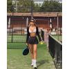 imageOQQ Women 2 Piece Mini Skirts 2 in 1 Flowy Sexy Basic Stretchy Flared Casual SkirtsBlack Grey