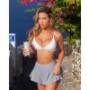 imageOQQ Women 2 Piece Mini Skirts 2 in 1 Flowy Sexy Basic Stretchy Flared Casual SkirtsBlack Grey