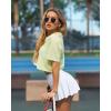 imageOQQ Women 2 Piece Mini Skirts 2 in 1 Flowy Sexy Basic Stretchy Flared Casual SkirtsBlack White