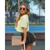 imageOQQ Women 2 Piece Mini Skirts 2 in 1 Flowy Sexy Basic Stretchy Flared Casual SkirtsBlack red