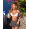 imageOQQ Women 2 Piece Mini Skirts 2 in 1 Flowy Sexy Basic Stretchy Flared Casual SkirtsBlack tea Leaf